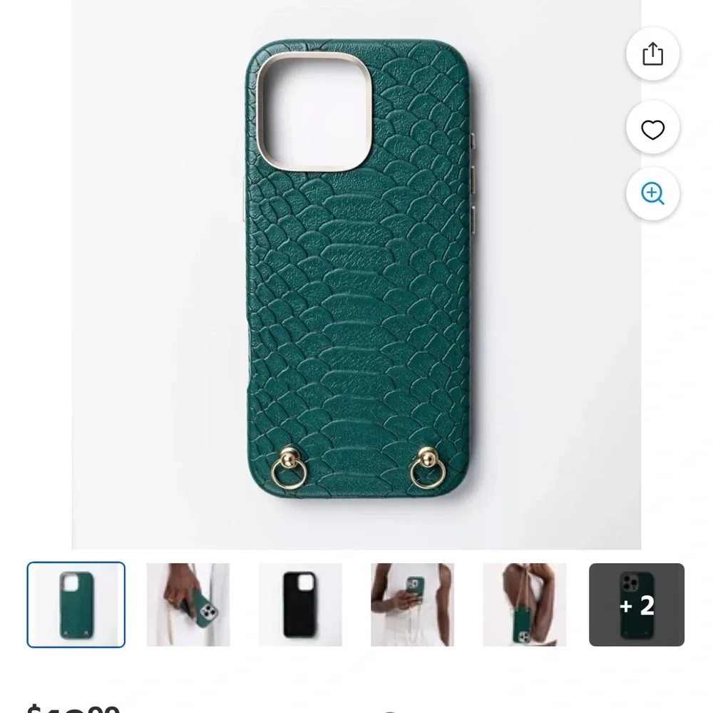NWT Hello Lux iPhone 16 Pro Max Phone Case - Green Croc Wrapped